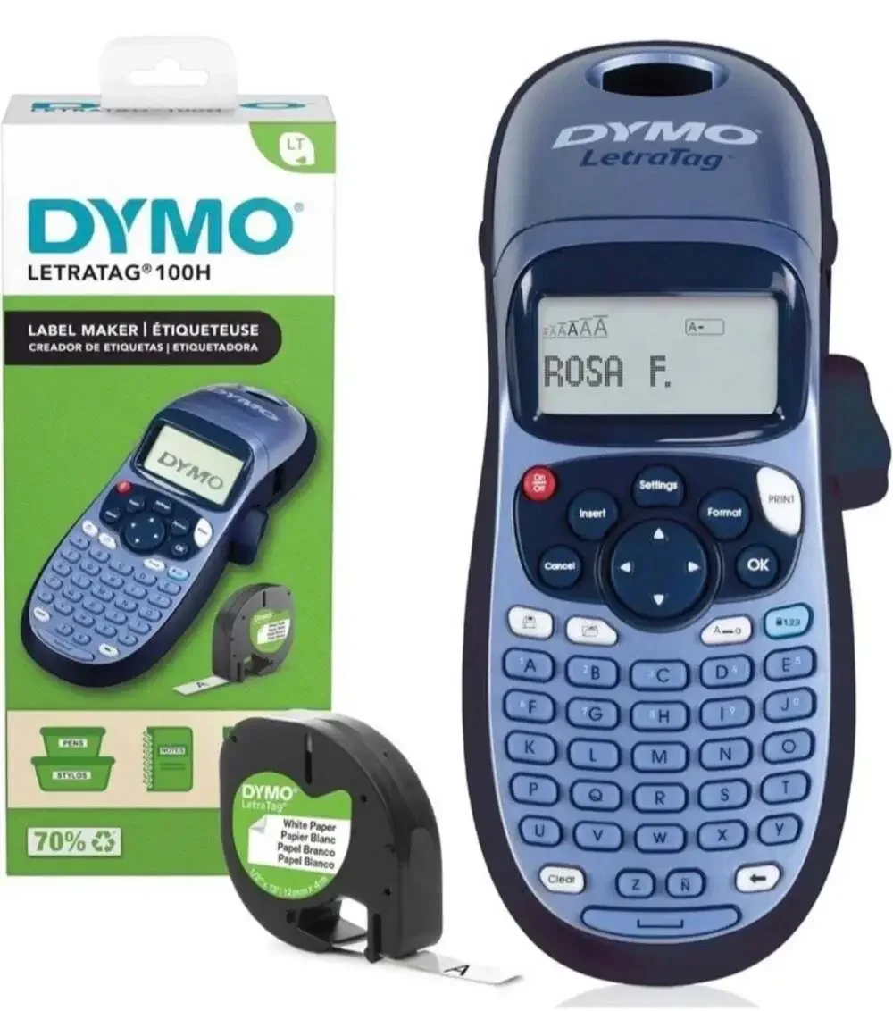 DYMO‎ LetraTag 100H+ Handheld Label Maker Value Pack with 2 Cassettes & Magnetic